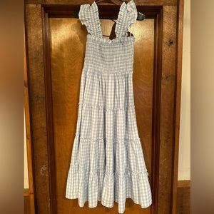 Blue & white gingham dress